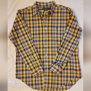 Mens Ralph Lauren Polo Multi Color Plaid Button Up shirt Size XL